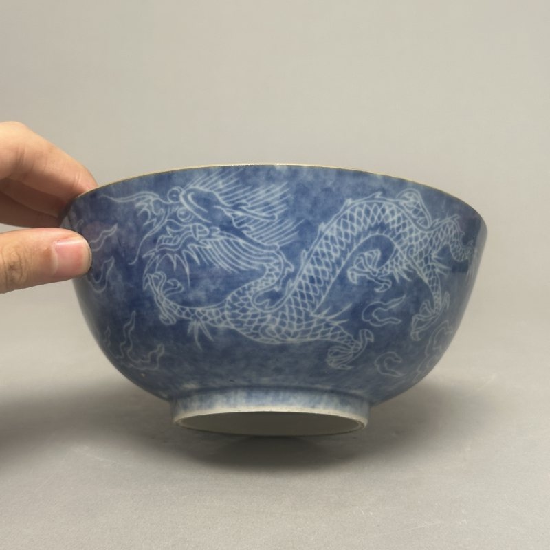 清中期 青花留白龙纹碗 - 图3