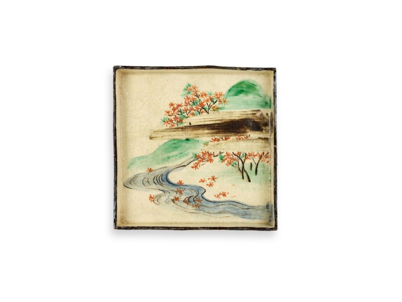 A set of ten enamelled stoneware dishes, Signed on the base Kenzan (Ogata Kenzan, 1663-1743), Kenzan ware, Kyoto, Edo period, 18th century | 尾形乾山　色絵絵替角皿　10各　江戸時代中期　18世紀前半 - 图31