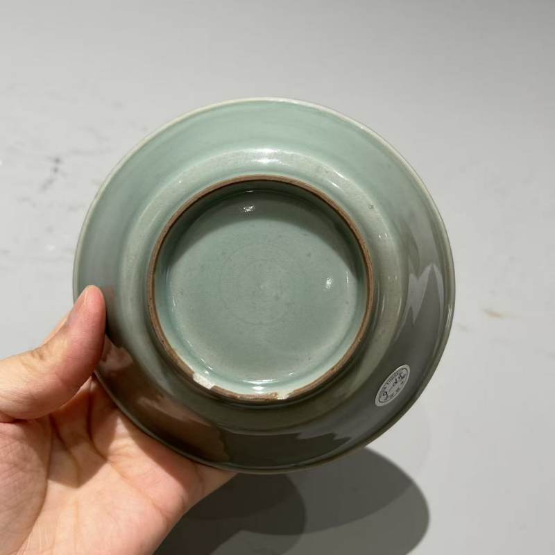 明代 龙泉窑粉青釉直边洗 - 图6