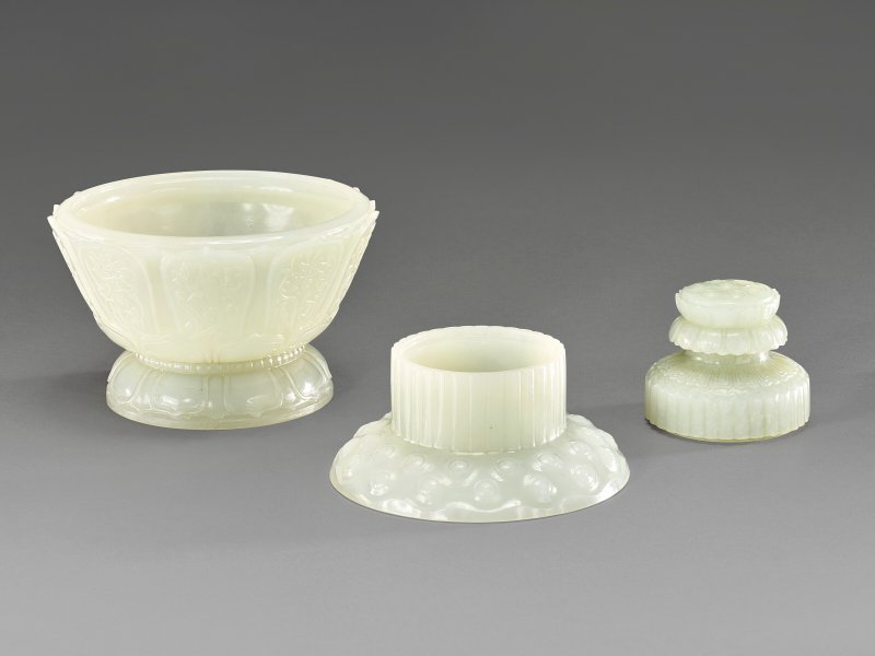 十八/十九世紀 白玉蓮花蓋盌  18TH-19TH CENTURY - 图2
