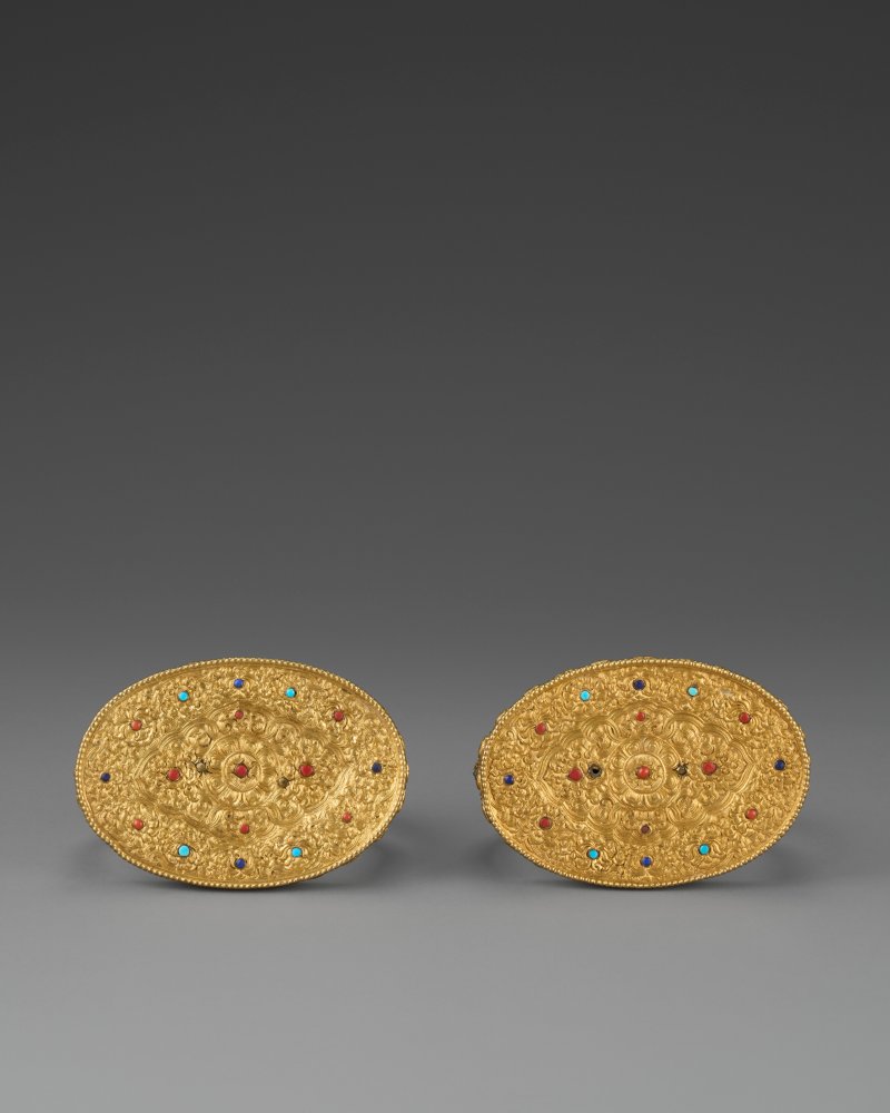 清乾隆 鎏金銅嵌寳馬鐙一對  QIANLONG PERIOD (1736-1795) - 图3