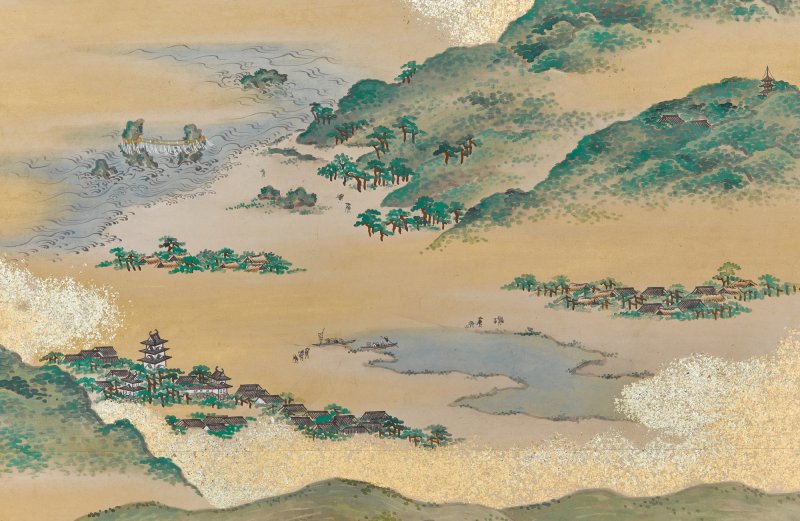 Sakuma Soen (d. 1828), Bird’s-Eye View of Famous Places (Meisho chokan-zu), Edo period, 18th century | 佐久間草偃　名所鳥瞰図屏風　江戸時代中期　18世紀末期 - 图6
