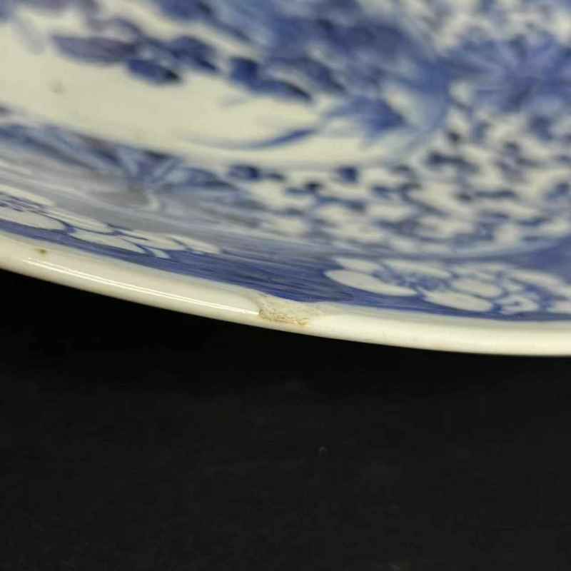 清中期 青花花鸟纹大盘 - 图7