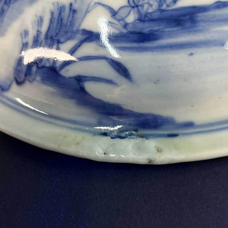 清嘉庆 青花梅兰竹菊纹盖缸 - 图4