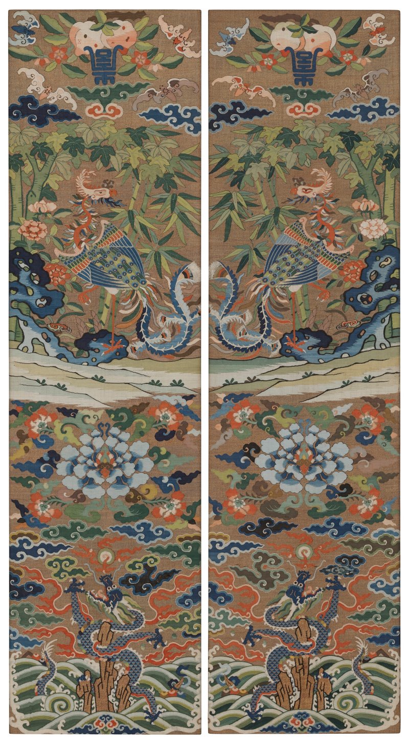 十八世紀 緙絲壽字雲龍紋椅披一對  18TH CENTURY - 图1