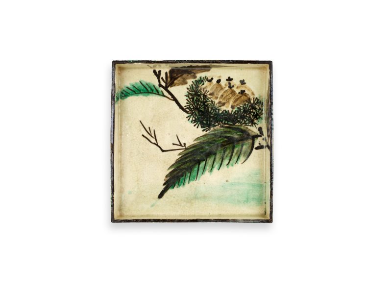 A set of ten enamelled stoneware dishes, Signed on the base Kenzan (Ogata Kenzan, 1663-1743), Kenzan ware, Kyoto, Edo period, 18th century | 尾形乾山　色絵絵替角皿　10各　江戸時代中期　18世紀前半 - 图16