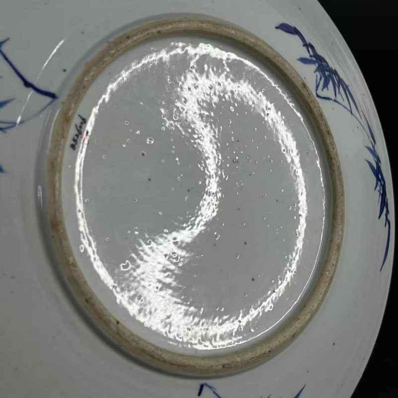 清中期 青花花鸟纹大盘 - 图8