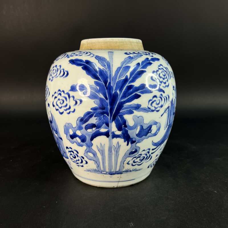 清康熙 青花麒麟送子纹罐 - 图4
