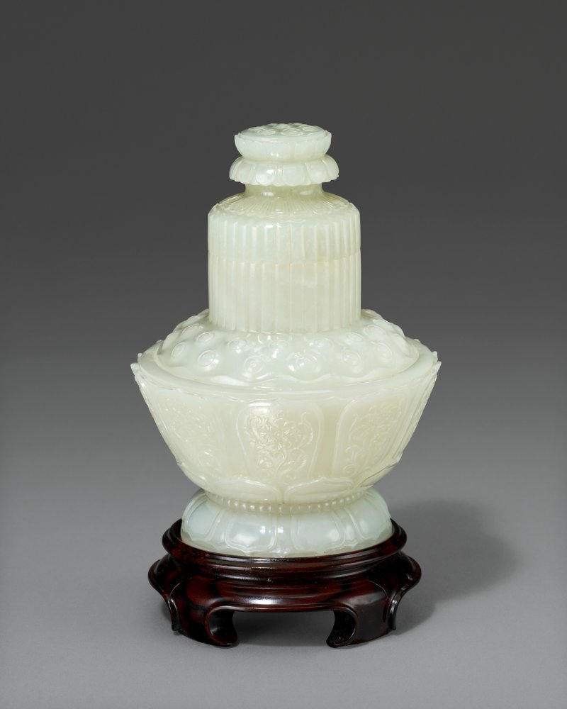 十八/十九世紀 白玉蓮花蓋盌  18TH-19TH CENTURY - 图3