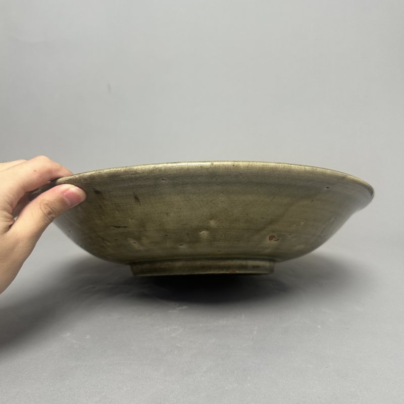 明早期 龙泉鱼藻纹盘 - 图4