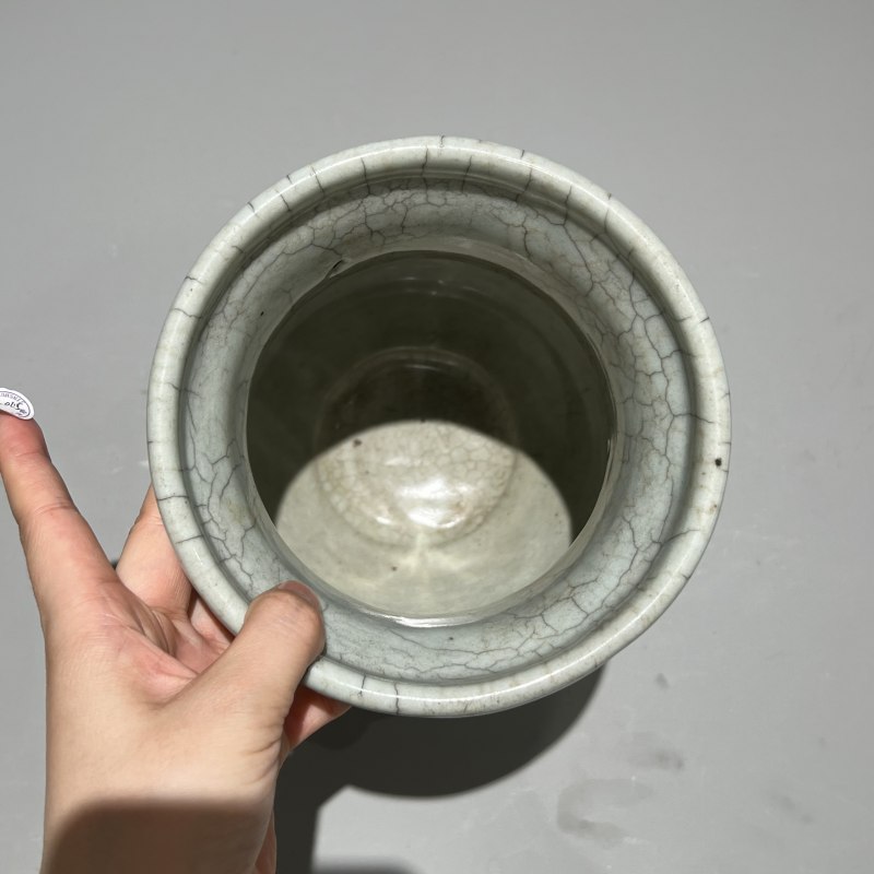 清代 景德镇哥釉衔环辅首尊 - 图9