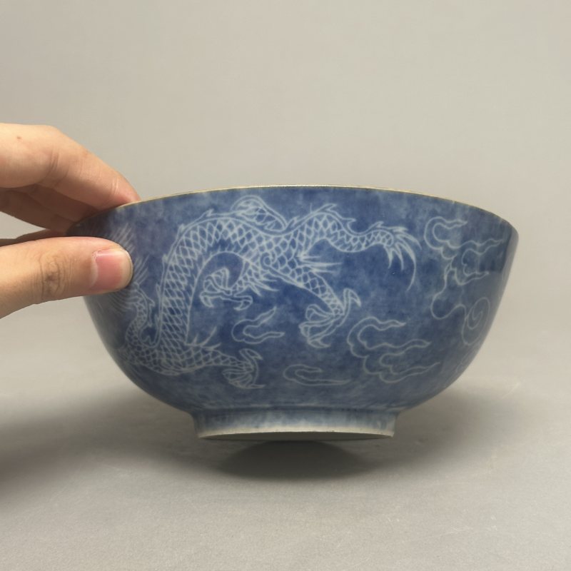 清中期 青花留白龙纹碗 - 图5