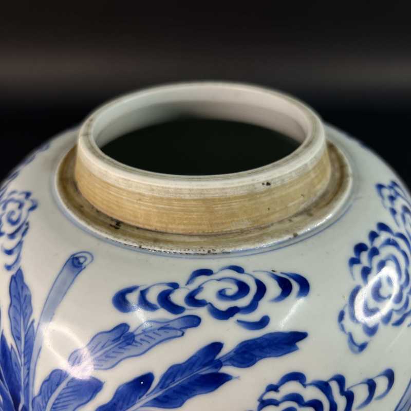 清康熙 青花麒麟送子纹罐 - 图5