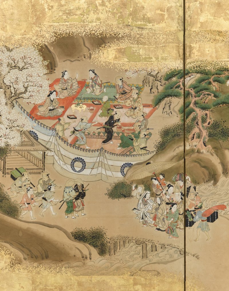 Anonymous, Scenes of Pleasure and Merriment at Mount Yoshino (Yoshinoyama yuraku zu), Sealed Morifuji, Edo period, late 17th – early 18th century |  吉野花見図屏風　守藤印　江戸時代前～中期　17世紀後半～18世紀初頭 - 图14