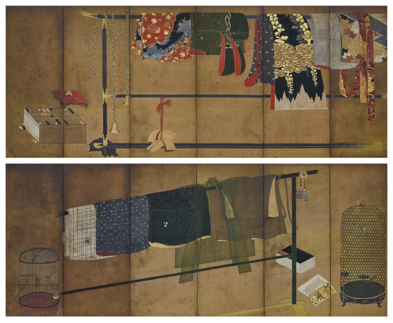 Anonymous, Whose Sleeves? (Tagasode), Edo period, early 17th century | 誰ヶ袖図屏風　江戸時代初期　17世紀 - 图1
