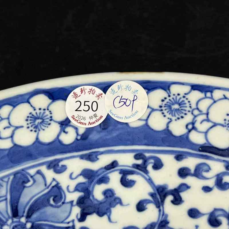 清中期 青花花鸟纹大盘 - 图10