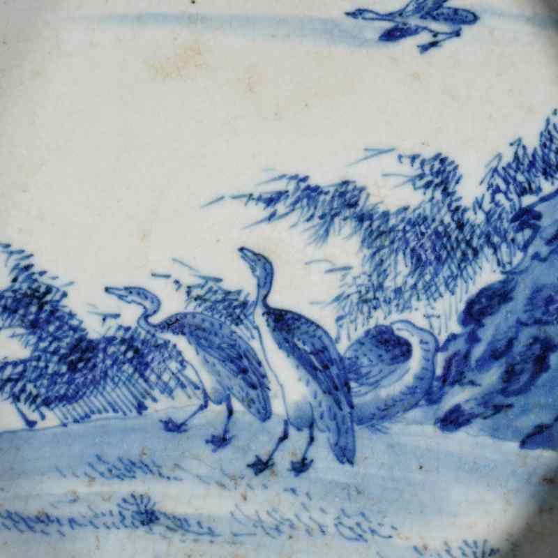 清中期青花飞鸣食宿镗锣洗 - 图2