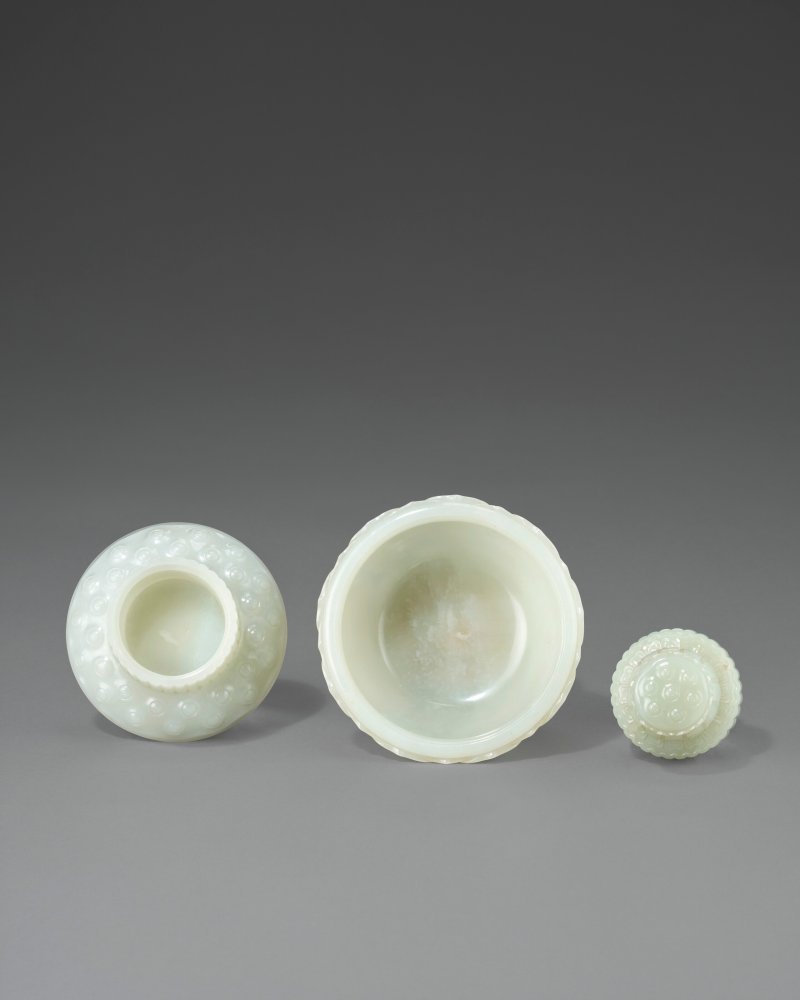 十八/十九世紀 白玉蓮花蓋盌  18TH-19TH CENTURY - 图4