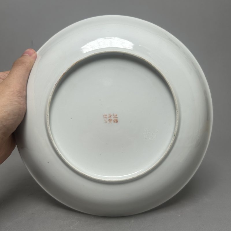 民国 粉彩百花盘一对 - 图4