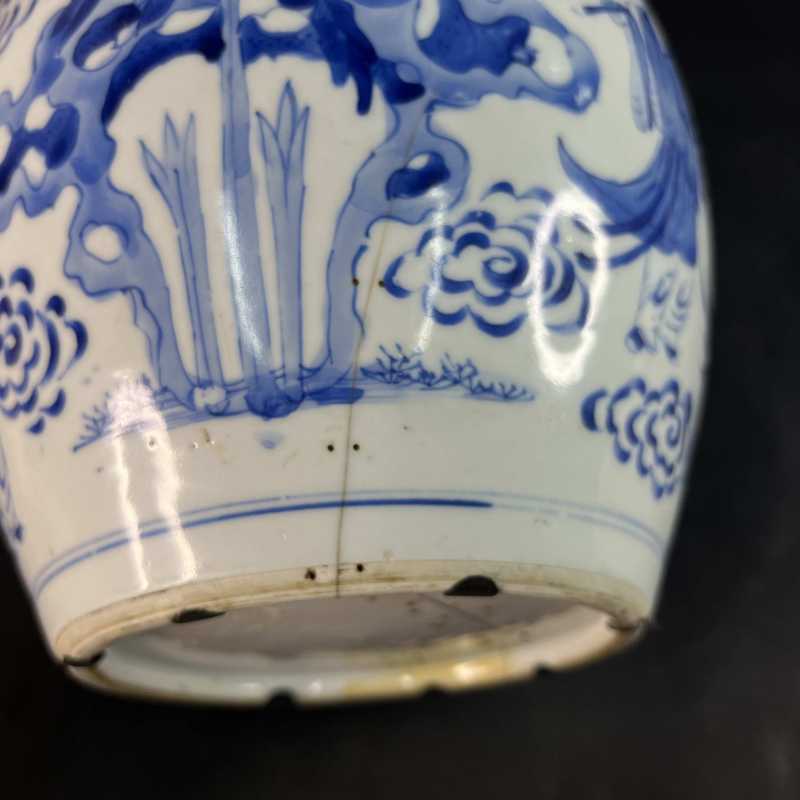 清康熙 青花麒麟送子纹罐 - 图6