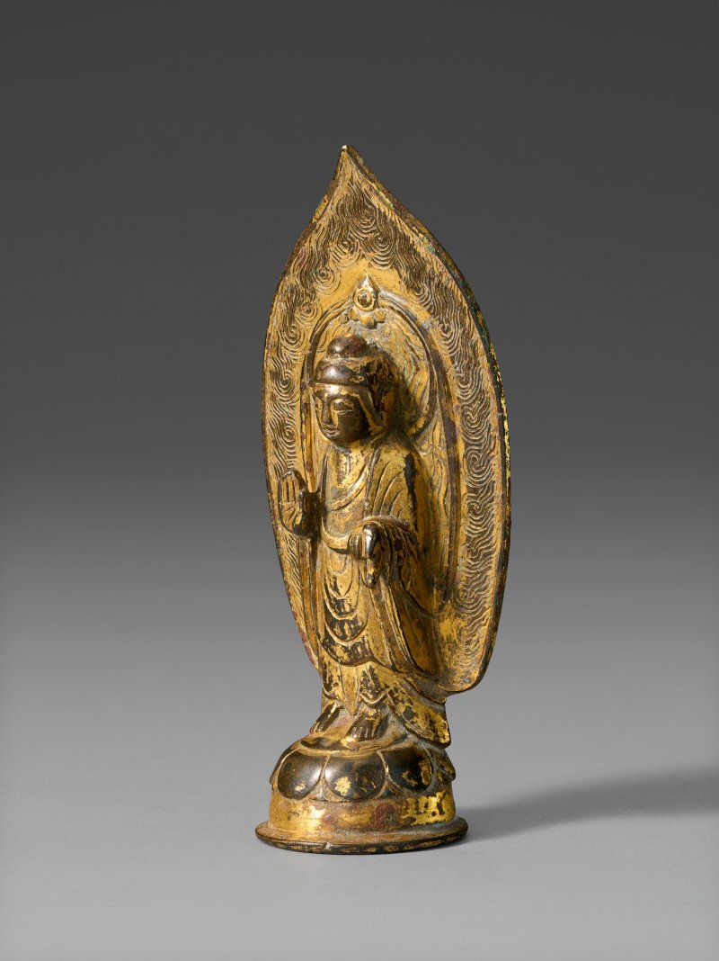 南朝梁 太清二年（548年） 鎏金銅阿彌陀佛立像  LIANG DYNASTY, DATED BY INSCRIPTION TO THE SECOND YEAR OF TAIQING, CORRESPONDING TO AD 548 - 图4