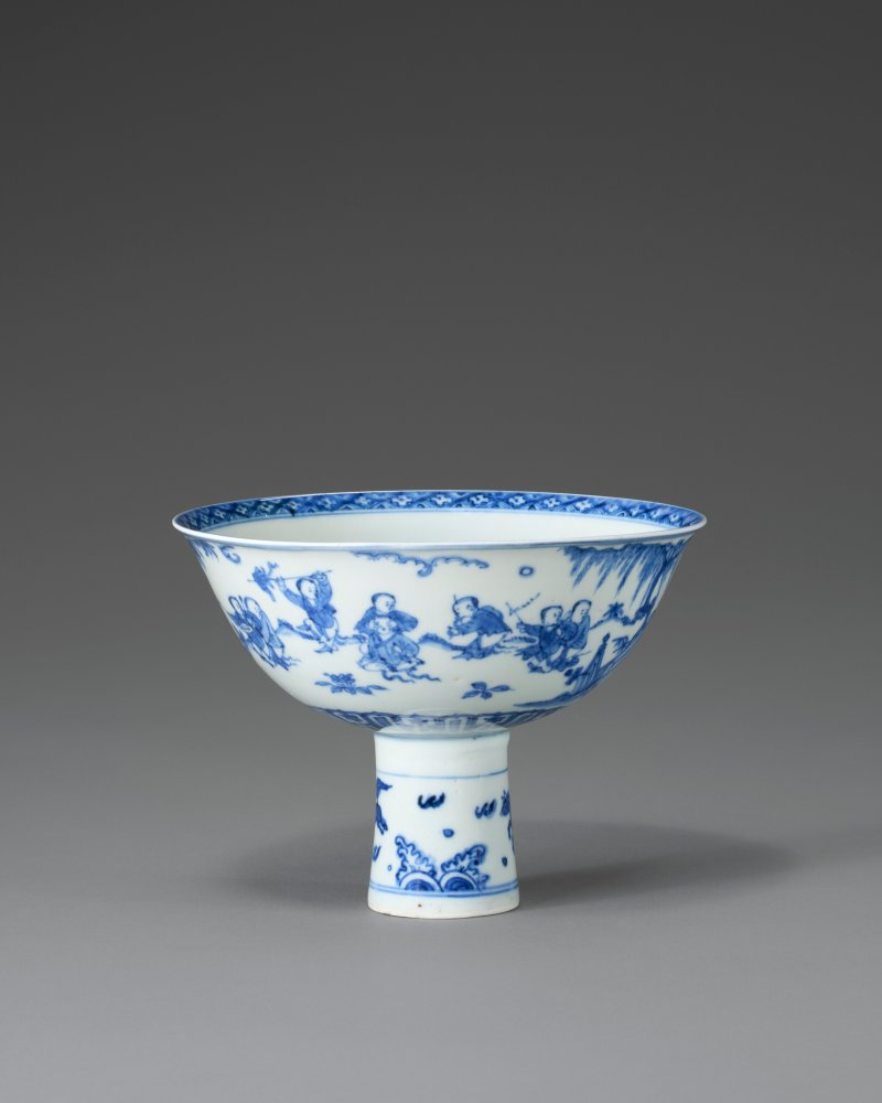 明成化 青花嬰戲圖高足盌  CHENGHUA PERIOD (1465-1487) - 图3