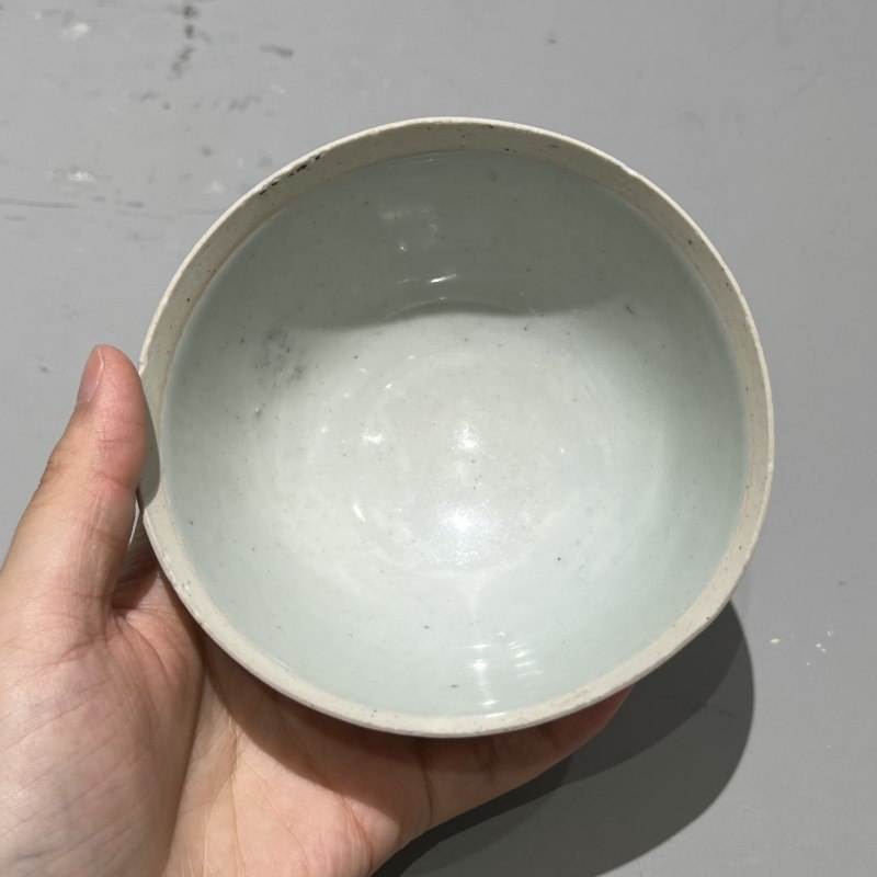 明代 青白釉莲瓣纹盏 - 图7