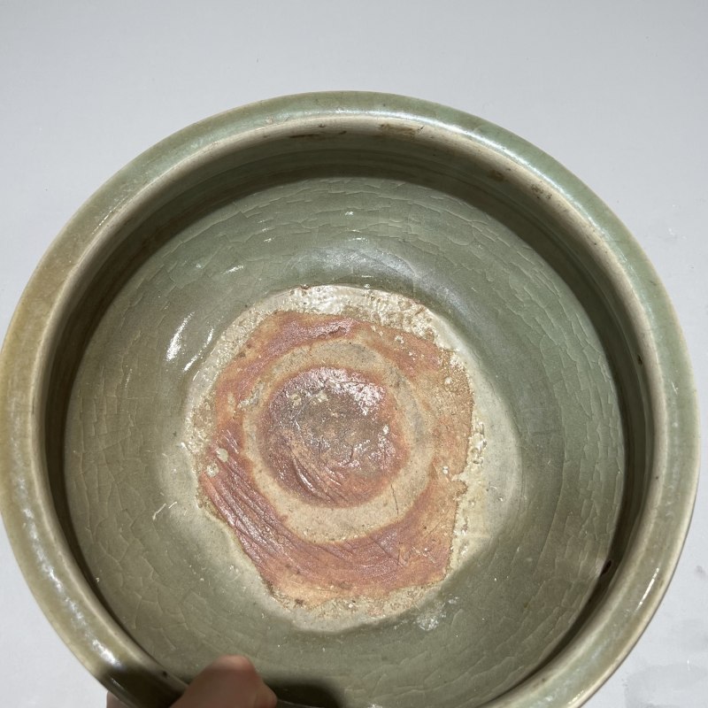 明代 青釉刻划锦地纹三足炉 - 图10