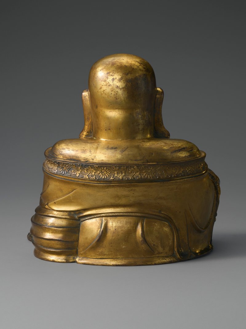 明 十六/十七世紀 鎏金銅布袋和尚坐像  MING DYNASTY, 16TH-17TH CENTURY - 图4