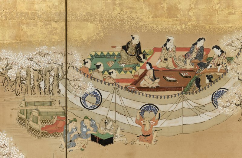 Anonymous, Scenes of Pleasure and Merriment at Mount Yoshino (Yoshinoyama yuraku zu), Sealed Morifuji, Edo period, late 17th – early 18th century |  吉野花見図屏風　守藤印　江戸時代前～中期　17世紀後半～18世紀初頭 - 图7