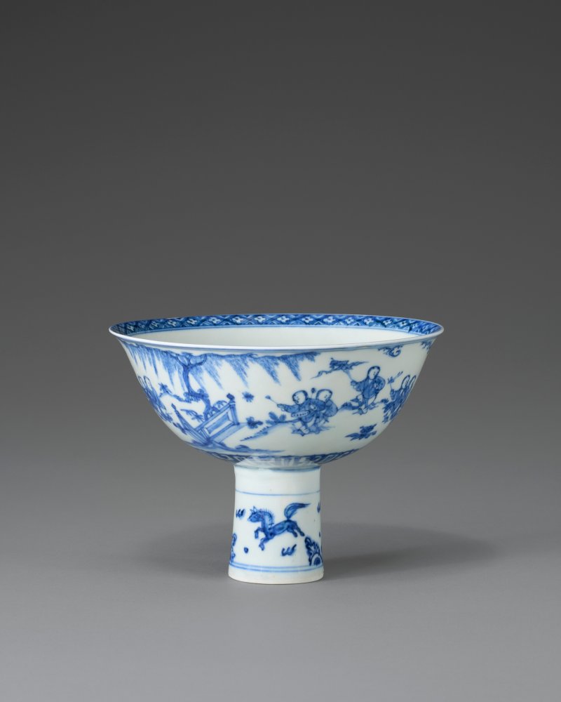 明成化 青花嬰戲圖高足盌  CHENGHUA PERIOD (1465-1487) - 图4