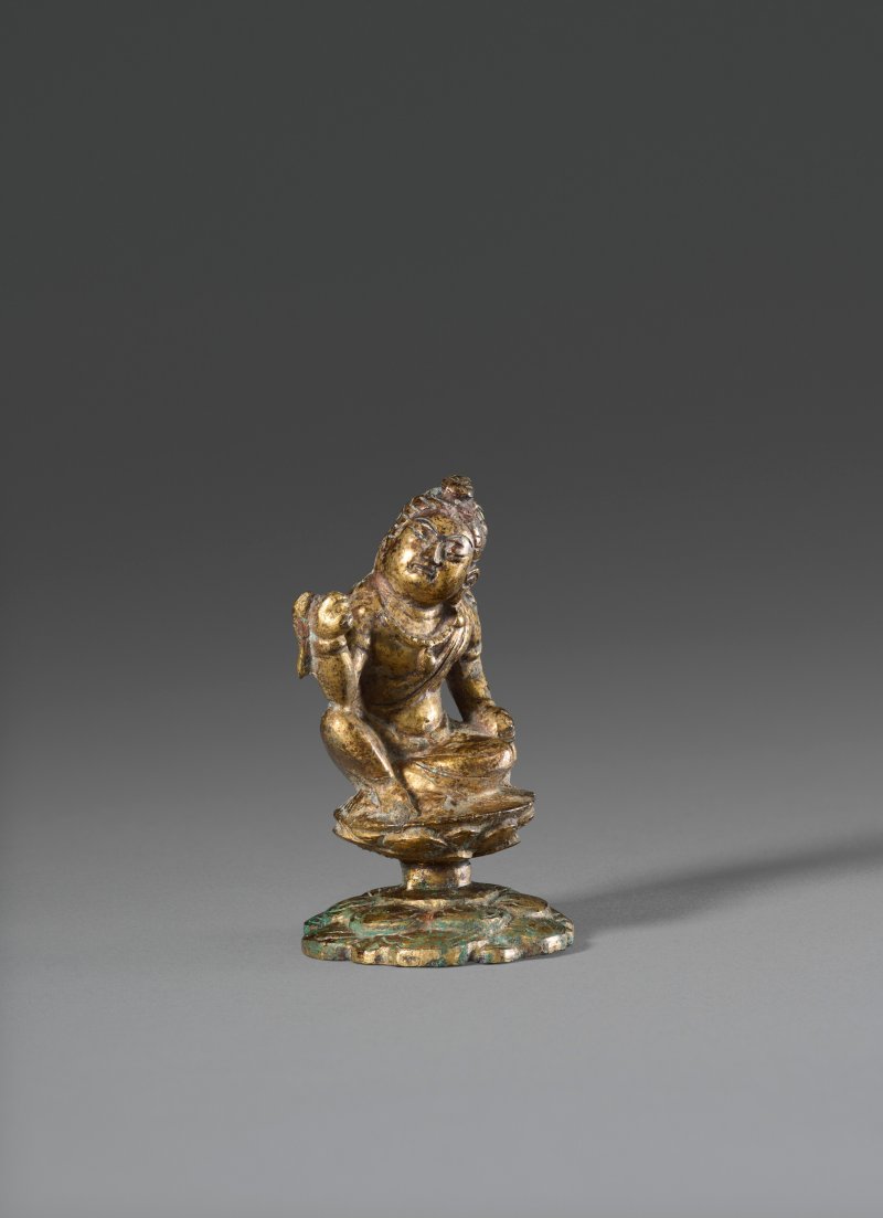 唐 鎏金銅護法菩薩坐像一對  TANG DYNASTY (AD 618-907) - 图4