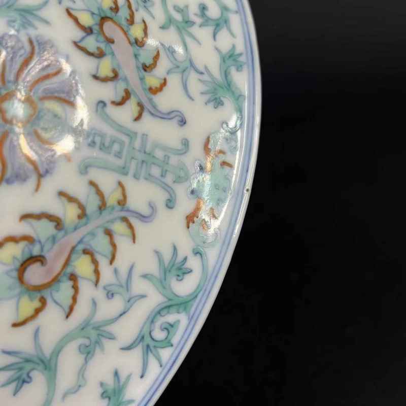 清中期 斗彩缠枝花卉寿字纹碗 - 图9