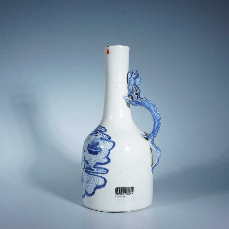 清晚期青花和合二仙摇铃尊 - 图1