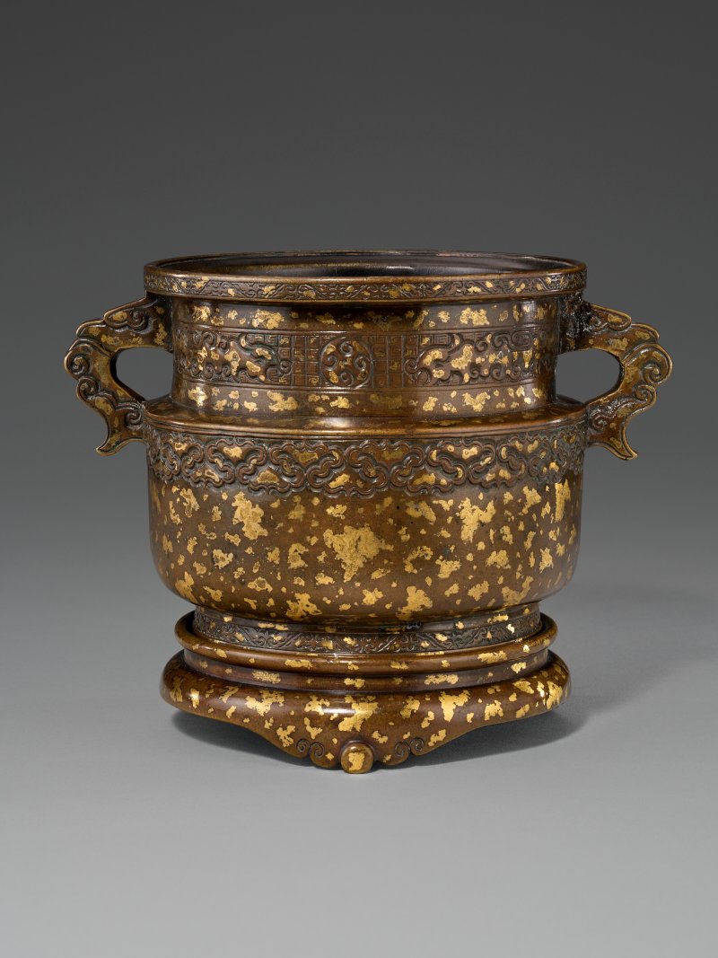 十七/十八世紀 灑金銅爐及座  17TH-18TH CENTURY - 图2