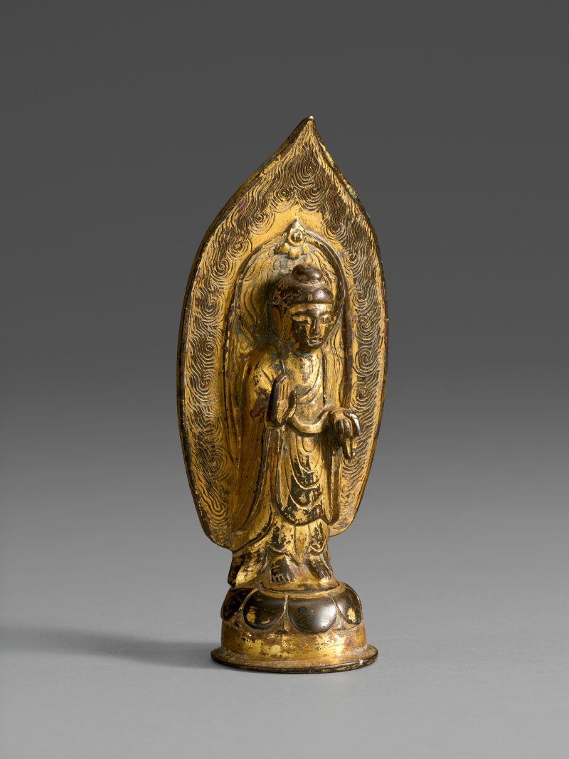 南朝梁 太清二年（548年） 鎏金銅阿彌陀佛立像  LIANG DYNASTY, DATED BY INSCRIPTION TO THE SECOND YEAR OF TAIQING, CORRESPONDING TO AD 548 - 图5