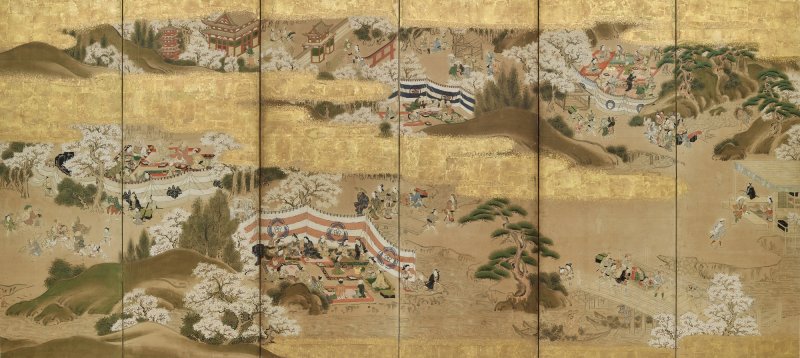 Anonymous, Scenes of Pleasure and Merriment at Mount Yoshino (Yoshinoyama yuraku zu), Sealed Morifuji, Edo period, late 17th – early 18th century |  吉野花見図屏風　守藤印　江戸時代前～中期　17世紀後半～18世紀初頭 - 图9