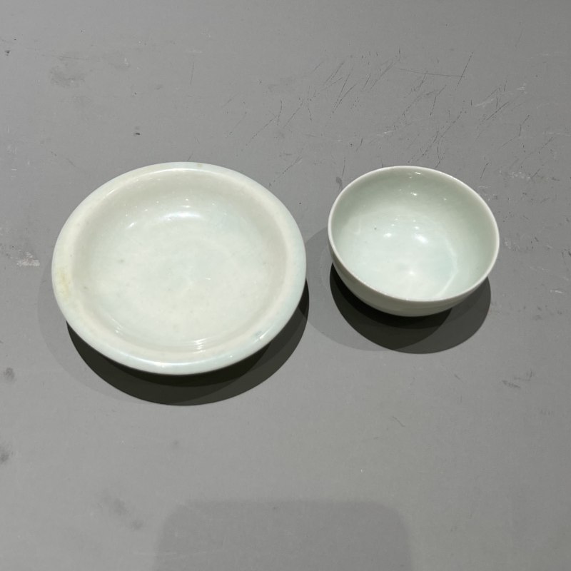 明代 青白釉盏、托一套 - 图7