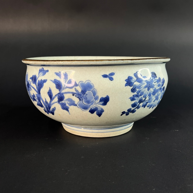 清顺治 青花花卉纹香炉 - 图6