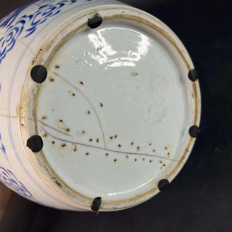 清康熙 青花麒麟送子纹罐 - 图9