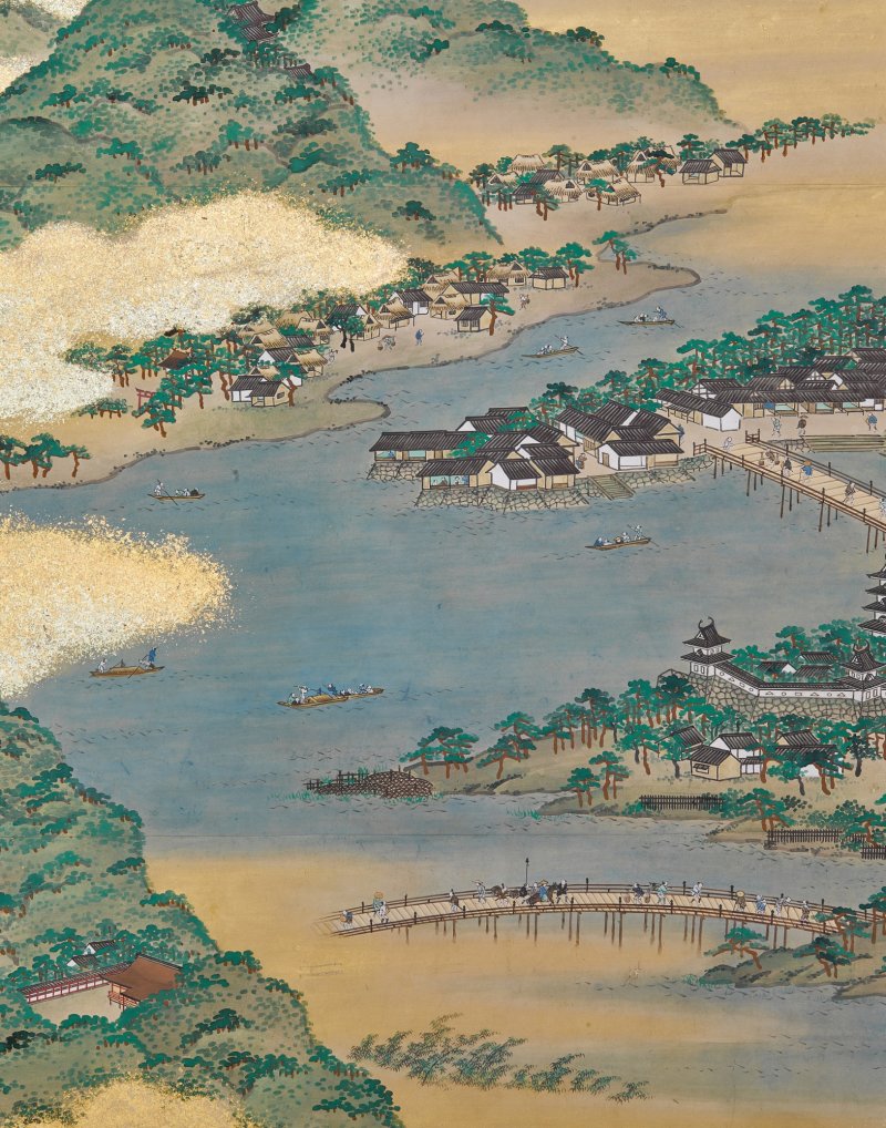 Sakuma Soen (d. 1828), Bird’s-Eye View of Famous Places (Meisho chokan-zu), Edo period, 18th century | 佐久間草偃　名所鳥瞰図屏風　江戸時代中期　18世紀末期 - 图12