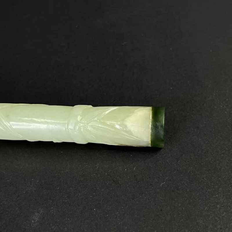 清乾隆 白玉竹节纹毛笔 - 图2