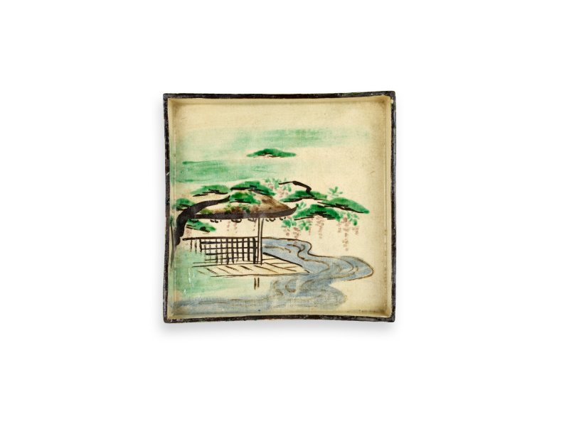 A set of ten enamelled stoneware dishes, Signed on the base Kenzan (Ogata Kenzan, 1663-1743), Kenzan ware, Kyoto, Edo period, 18th century | 尾形乾山　色絵絵替角皿　10各　江戸時代中期　18世紀前半 - 图22