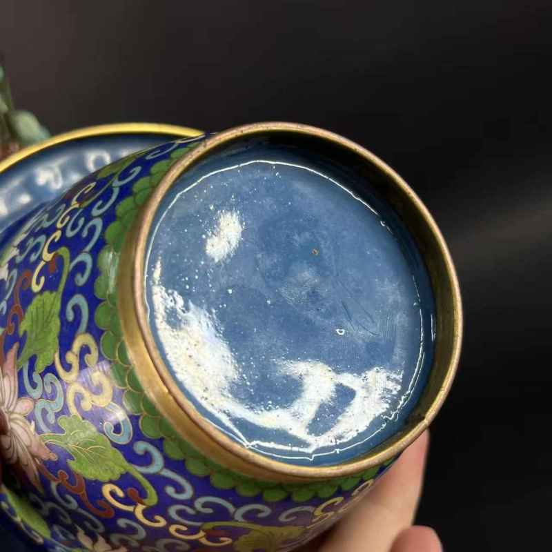 20世纪60年代 景泰蓝绿松石盆景 - 图8