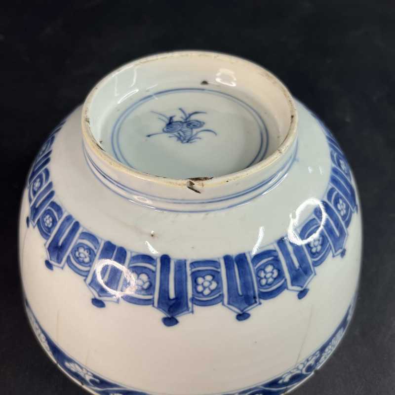 清康熙 青花留白龙凤纹碗 - 图11