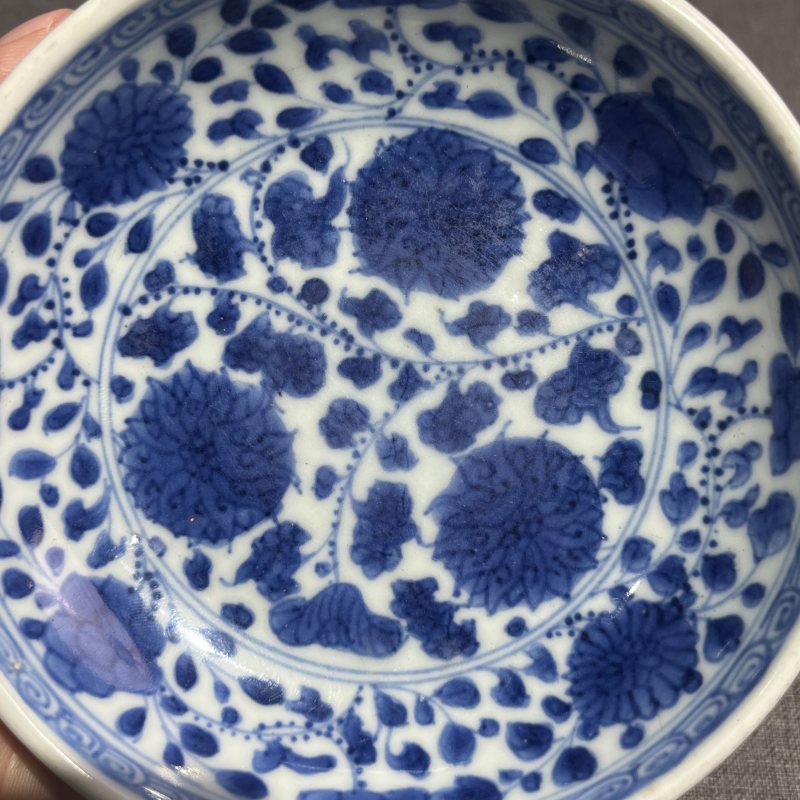 清雍正青花花卉纹盘 - 图5