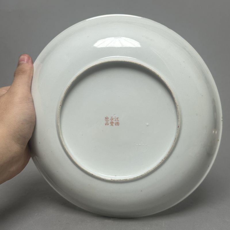 民国 粉彩百花盘一对 - 图9