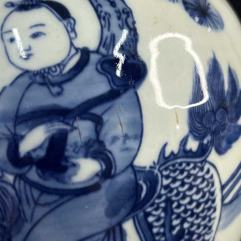 清 青花麒麟送子纹小罐 - 图7