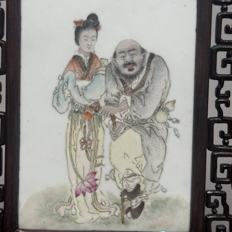 民国 粉彩八仙人物瓷板 - 图3