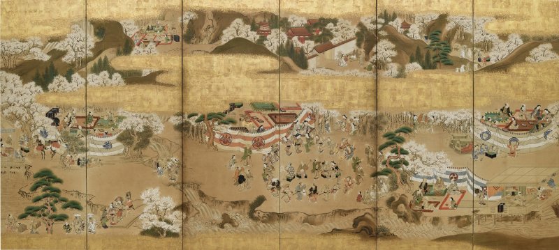 Anonymous, Scenes of Pleasure and Merriment at Mount Yoshino (Yoshinoyama yuraku zu), Sealed Morifuji, Edo period, late 17th – early 18th century |  吉野花見図屏風　守藤印　江戸時代前～中期　17世紀後半～18世紀初頭 - 图2